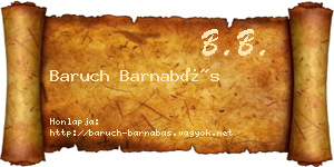 Baruch Barnabás névjegykártya